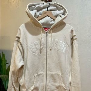 Supreme Jet Sleeve Zip Up Hooded Sweatshirt Sz L